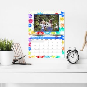 2025 Photo Frame Wall Spiral-bound Calendar (Add Your Own Photos) - 12 Months Desktop/Wall Calendar/Planner - (Geometrics Edition #001)