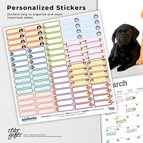 The Beauty of Labrador Retriever Puppies | 2024 12 x 24 Inch Monthly Square Wall Calendar | Sticker Sheet | StarGifts | Animals Dog Breeds Lab