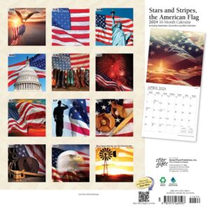 Stars and Stripes | The American Flag | 2024 12 x 24 Inch Monthly Square Wall Calendar | Sticker Sheet | StarGifts | USA United States of America