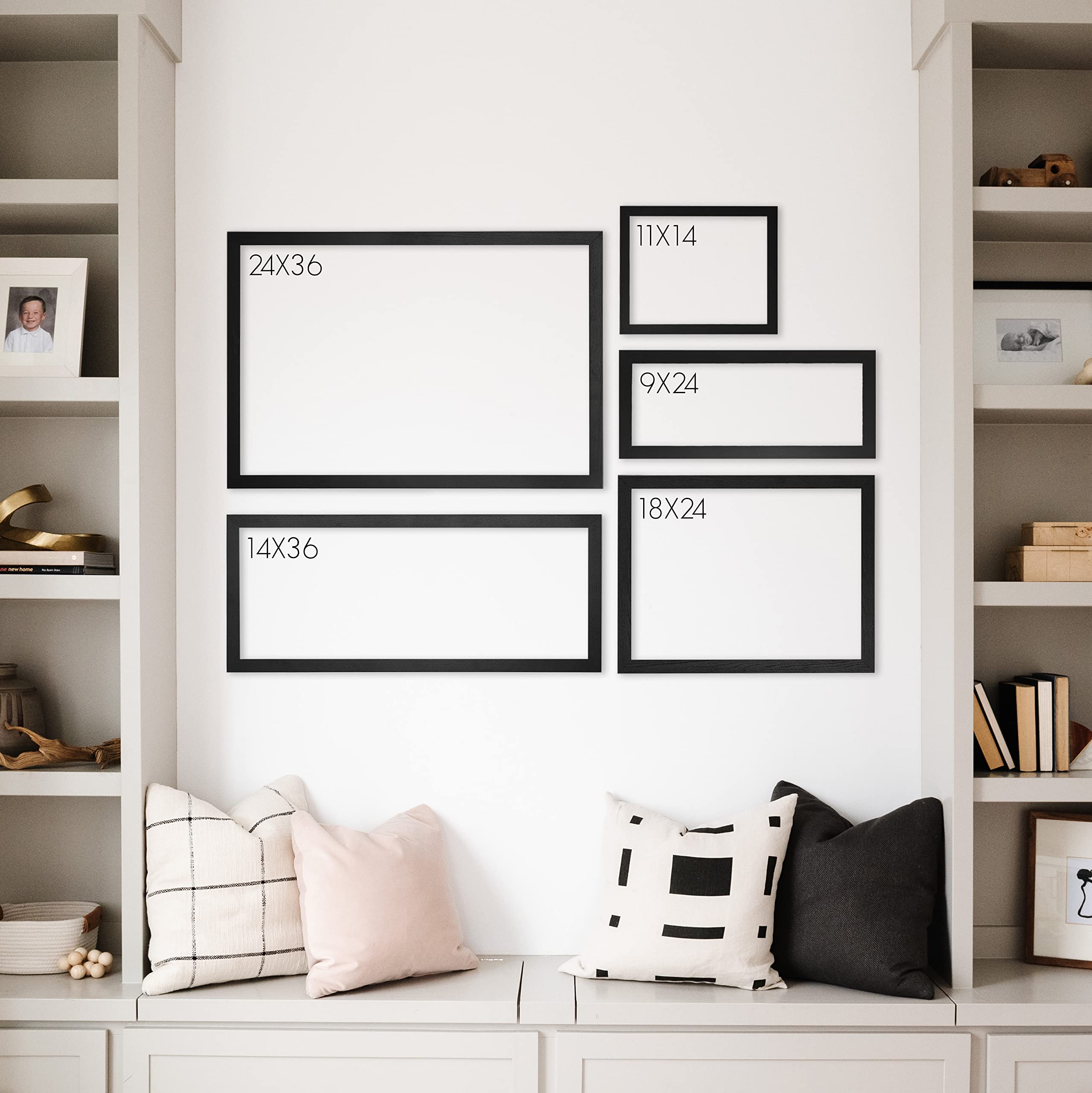 Personalized Dry Erase Wall Calendar with Custom To do list and Notes Organization Sections | Large Whiteboard Calendar (36" W x 24" H, Black Frame)