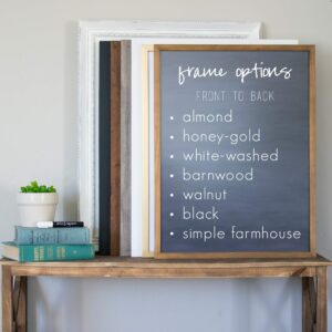 Chalkboard Calendar, 24x18 or 36x24 Horizontal Framed Dry Erase Calendar, Free Customization, Reusable 18x24 Customized Dry Erase Wall Calendar, Family Framed Calendar, perpetual calendar