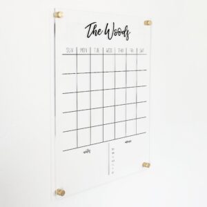 acrylic calendar - personalized family dry erase wall calendar