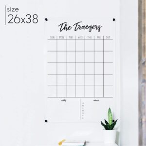 Acrylic Calendar - Personalized Family Dry Erase Wall Calendar