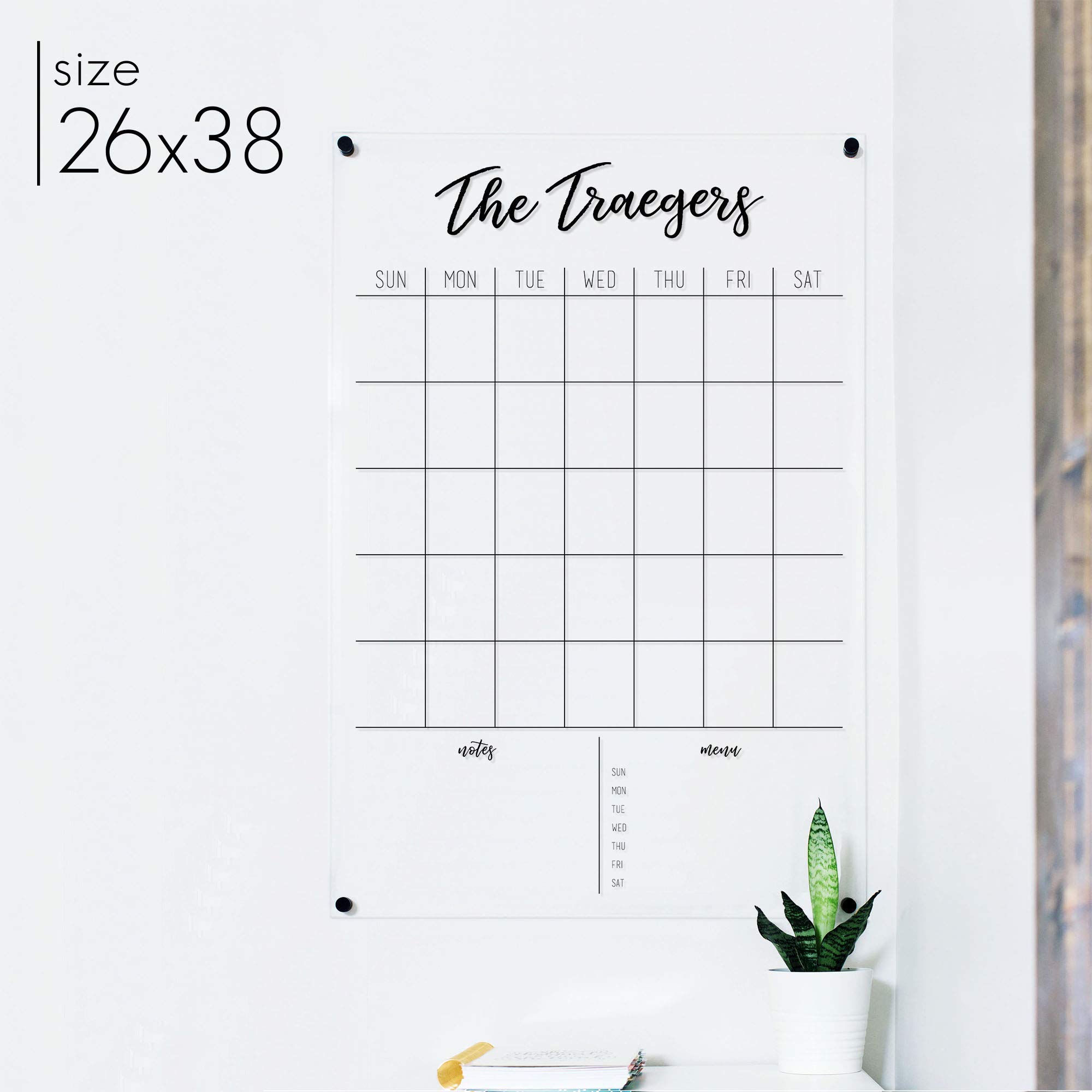 Acrylic Calendar - Personalized Family Dry Erase Wall Calendar