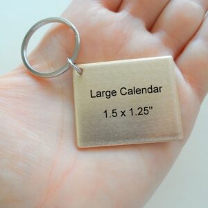 Custom Personalized Bronze Anniversary Calendar Keychain, Anniversary Gift, Husband Wife Key Chain, Boyfriend Girlfriend Gift, Customized Couples Keychain