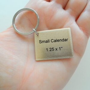 Custom Personalized Bronze Anniversary Calendar Keychain, Anniversary Gift, Husband Wife Key Chain, Boyfriend Girlfriend Gift, Customized Couples Keychain