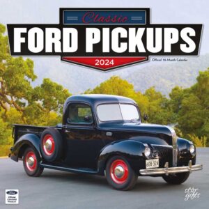classic ford pickups official | 2024 12 x 24 inch monthly square wall calendar | sticker sheet | stargifts | motor truck
