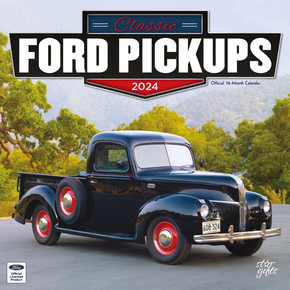 Classic Ford Pickups OFFICIAL | 2024 12 x 24 Inch Monthly Square Wall Calendar | Sticker Sheet | StarGifts | Motor Truck