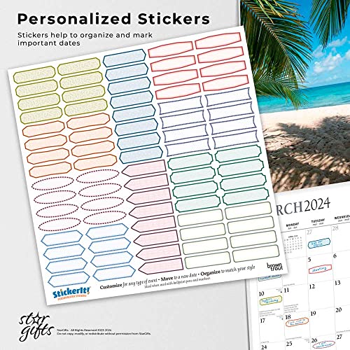 Beautiful Tropical Islands | 2024 12 x 24 Inch Monthly Square Wall Calendar | Sticker Sheet | StarGifts | Scenic Travel Photography