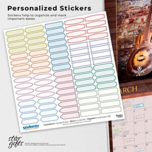 Classic & Vintage Guitars | 2024 12 x 24 Inch Monthly Square Wall Calendar | Sticker Sheet | StarGifts | Instrument Music Entertainment