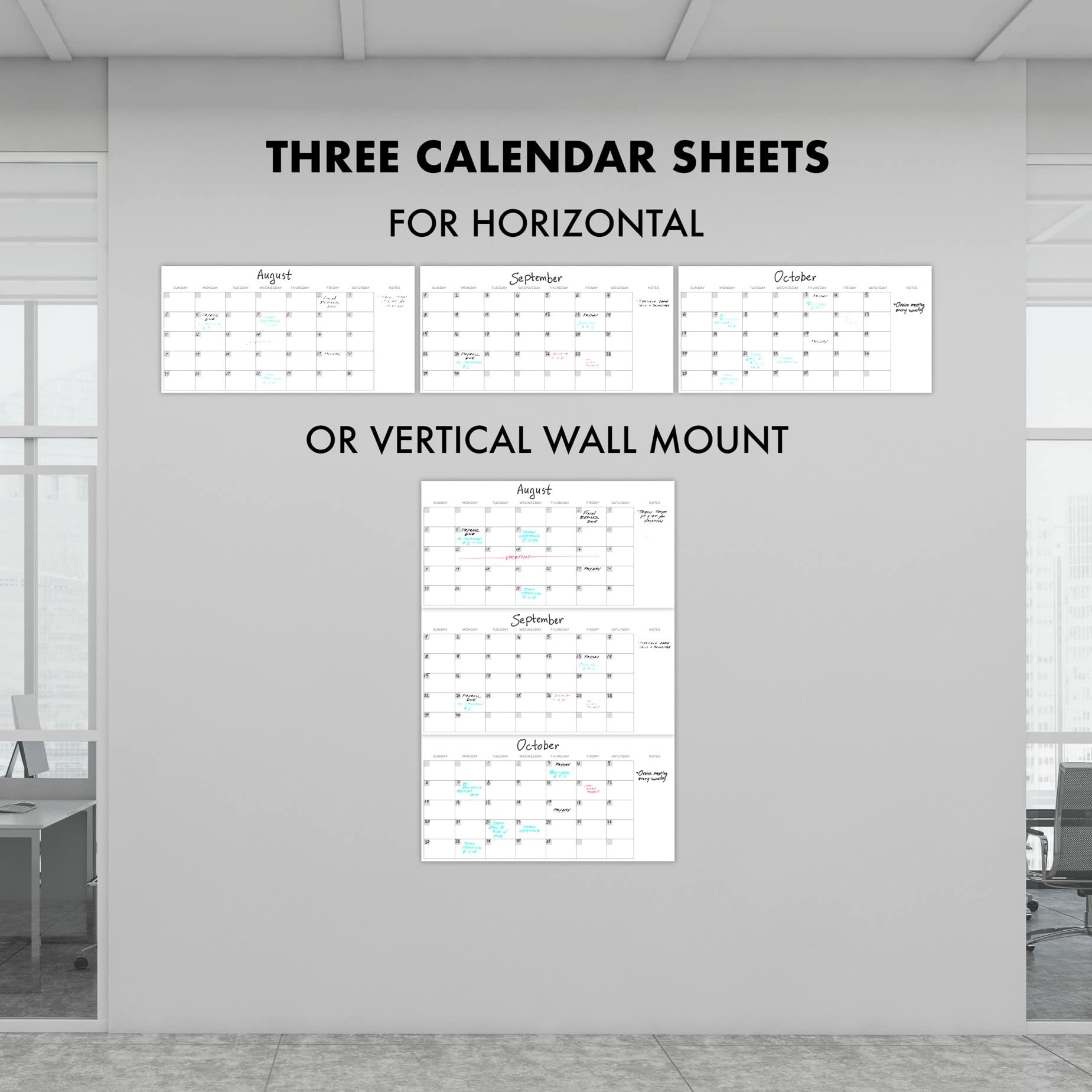 3 Month Dry Erase Wall Calendar for Easy Planning – Erasable 30" x 45" Calendar for White Boards - A Great Planner and Visual Organizer For Your Home or Office Wall