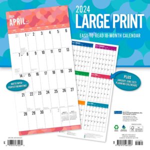 Large Print | 2024 12 x 24 Inch 18 Months Monthly Square Wall Calendar | July 2023 - December 2024 | Matte Paper | Plato | Easy to See Large Font