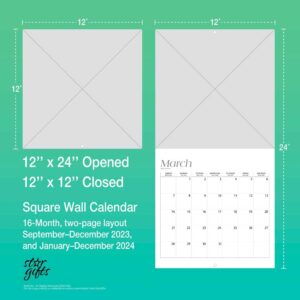 Big and Bold Jumbo Grid | 2024 12 x 24 Inch Monthly Square Wall Calendar | Matte Paper and Sticker Sheet | StarGifts | Easy to See Large Font