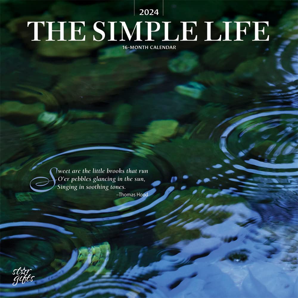 The Simple Life | 2024 12 x 24 Inch Monthly Square Wall Calendar | Sticker Sheet | StarGifts | Inspiration Photography