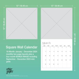 The Simple Life | 2024 12 x 24 Inch Monthly Square Wall Calendar | Sticker Sheet | StarGifts | Inspiration Photography