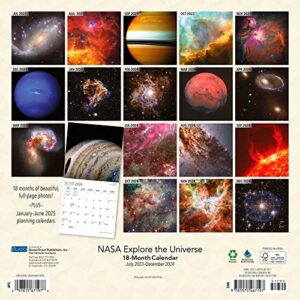 NASA Explore the Universe | 2024 12 x 24 Inch 18 Months Monthly Square Wall Calendar | Foil Stamped Cover | July 2023 - December 2024 | Plato | Space Cosmos Inspiration