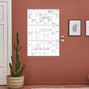 Dry Erase Wall Calendar 3 Month Calendar - Blank Undated Reusable Quarterly Calendar - Whiteboard Premium Laminated Poster - Laminated Office Jumbo 38x26 Inches Wall Calendar (Vertical)