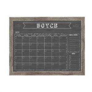 Dry Erase Chalkboard Calendar, Reusable 18x24 or 24x36 Customized Dry Erase Wall Calendar, Chalkboard Calendar, Family Framed Calendar, 2023 calendar planner, Family Command Center