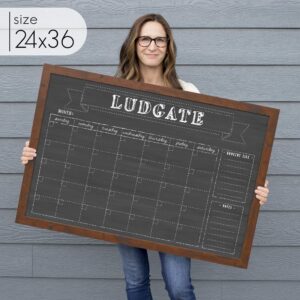 Dry Erase Chalkboard Calendar, Reusable 18x24 or 24x36 Customized Dry Erase Wall Calendar, Chalkboard Calendar, Family Framed Calendar, 2023 calendar planner, Family Command Center