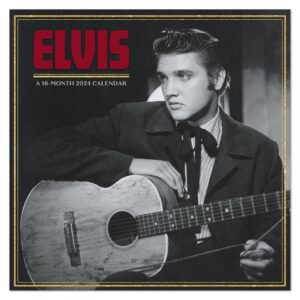 2024 elvis presley monthly wall calendar, 16 months, 12" x 12" (ddd3732824)