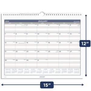 2024 AT-A-GLANCE® Multi-Schedule Vertical Monthly Wall Calendar, 15" x 12", January to December 2024, PM22MS28