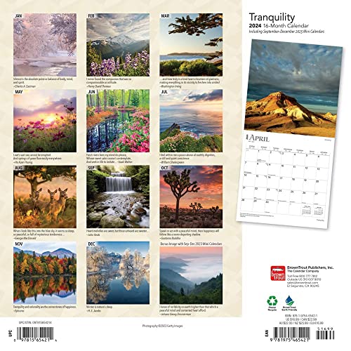 Tranquility | 2024 12 x 24 Inch Monthly Square Wall Calendar | BrownTrout | Inspiration Quotes