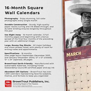 John Wayne in the Movies OFFICIAL | 2024 12 x 24 Inch Monthly Square Wall Calendar | BrownTrout | USA American Actor Celebrity Duke