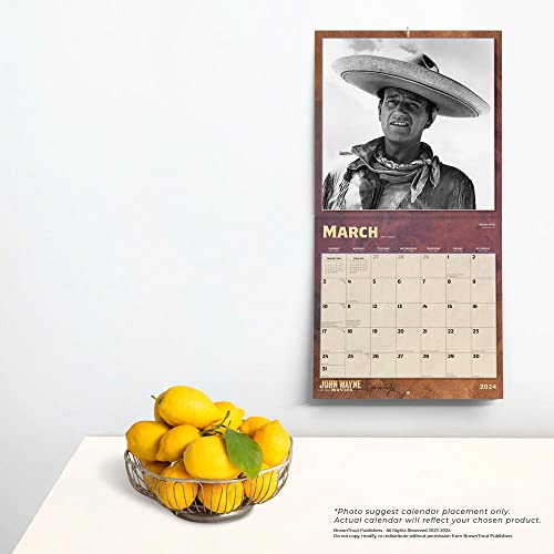 John Wayne in the Movies OFFICIAL | 2024 12 x 24 Inch Monthly Square Wall Calendar | BrownTrout | USA American Actor Celebrity Duke