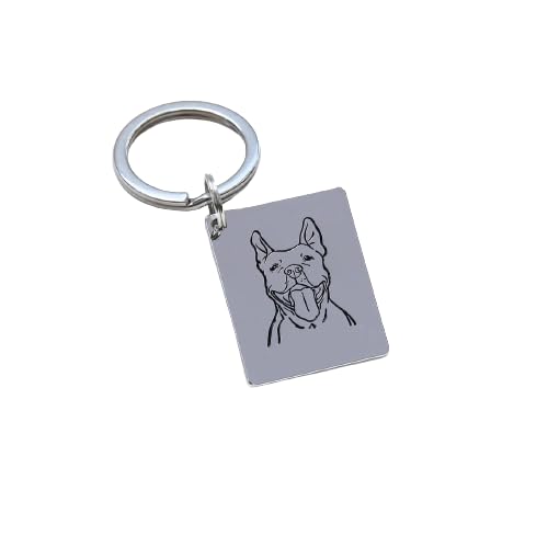 Dog Tag keyring, Customization Jewelry, Personalised Keyring - Calendar Photo Engraved Key Chain Fob - Pet Picture Jewelry, Pet Tag with Address, Dog Picture with address, Engraved your Phone Number