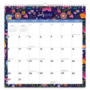 floral splendor | 2024 12 x 12 inch 18 months monthly square wire-o calendar | sticker sheet | july 2023 - december 2024 | stargifts | stationery planning