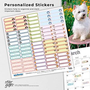 The Beauty of West Highland White Terriers | 2024 14 x 24 Inch Monthly Deluxe Wall Calendar | Sticker Sheet | StarGifts | Animal Dog Breeds