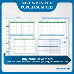 PlanetSafe's Blueline Dry-Erasable Rollable Posters - Non-Ghosting/Non-Staining - Printed 1/2" Tinted Grid - 36" X 56"