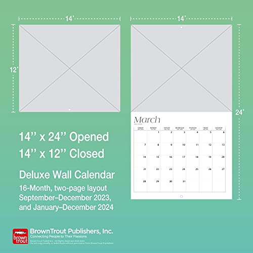 Big & Bright Large Print | 2024 14 x 24 Inch Monthly Deluxe Wall Calendar | Matte Paper | BrownTrout | Easy to See Large Font