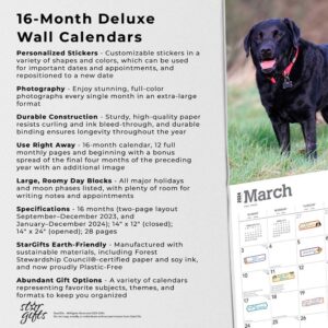 The Beauty of Black Labrador Retrievers | 2024 14 x 24 Inch Monthly Deluxe Wall Calendar | Sticker Sheet | StarGifts | Animal Dog Breeds