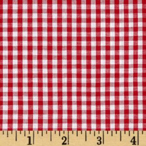 wide width 1/8" gingham check red/white, fabric by the yard