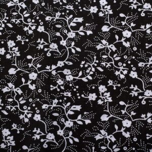 Shuanshuo Black Series Floral Cotton Fabric Textile Quilting Patchwork Fabric Fat Quarter Bundles Fabric for Scrapbooking Cloth Sewing DIY Crafts Pillows 50X50cm 7pcs/lot