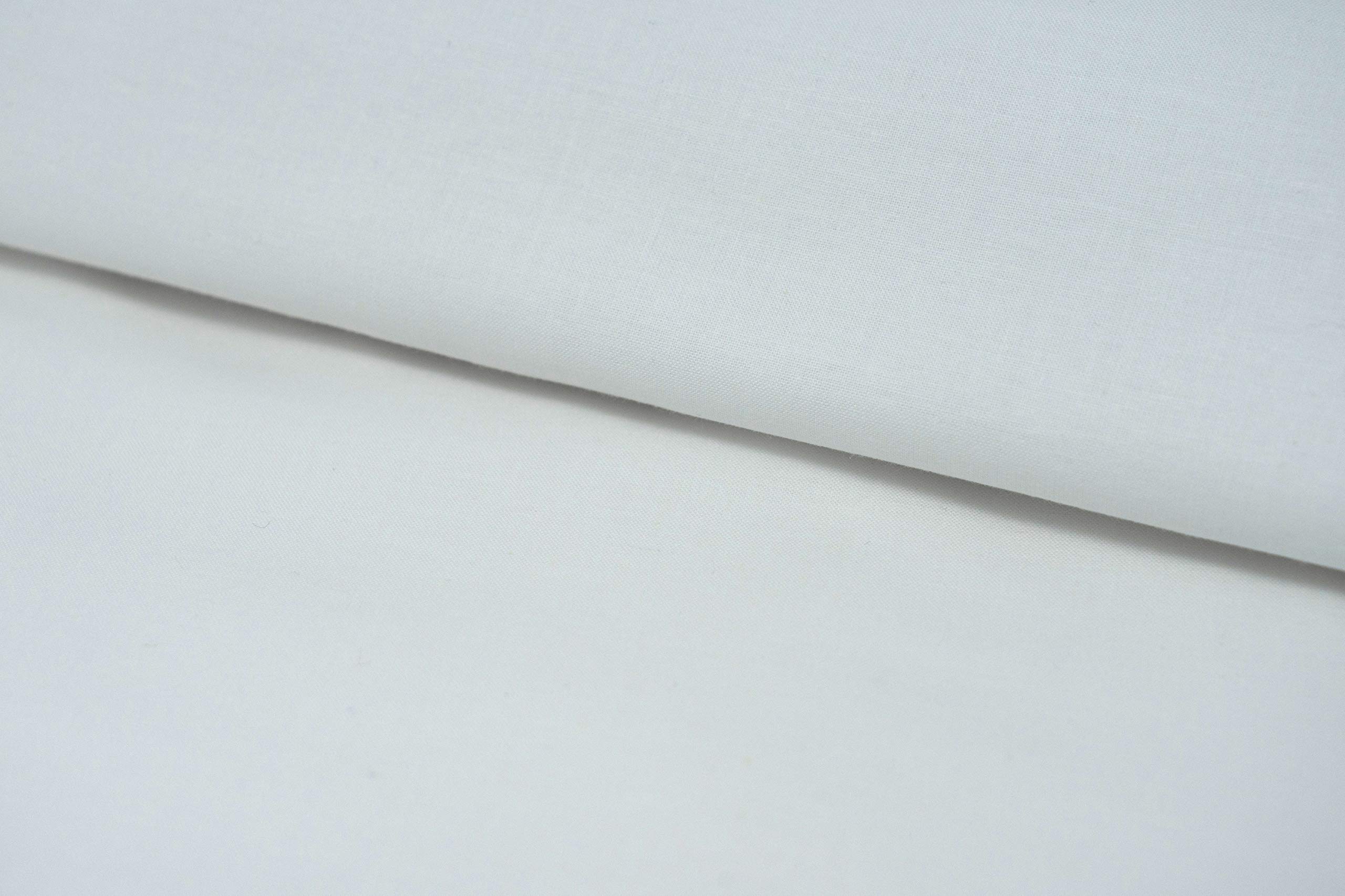 100% Cotton 118/120" Wide Muslin. Sold by Yard, Bleached, White