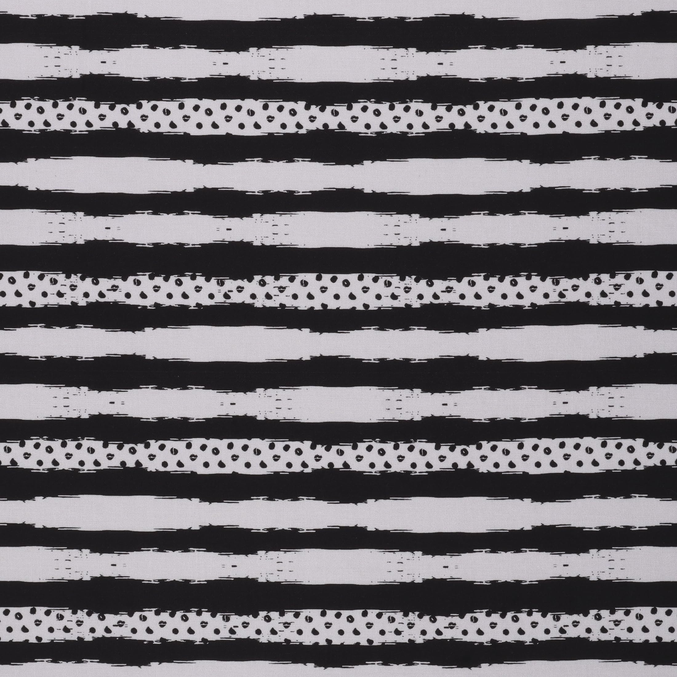 Mook Fabrics Cotton Vintage Pumpkin Stripe, Black & White 15 yard bolt