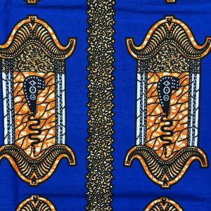 African Guaranteed Wax Block Prints Fabric/African Ankara Wrapper Fabric Wax Fabrics /-Sell by 6 Yards-100% Cotton-for Dresses- Royal-Blue, Orange, Black, White