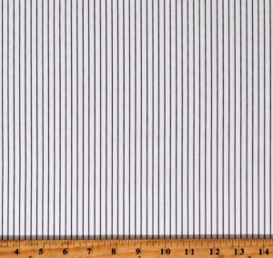 cotton stripes black pinstripes on off-white striped black tie dan mogstad cotton fabric print by the yard (c13755-offwhite)