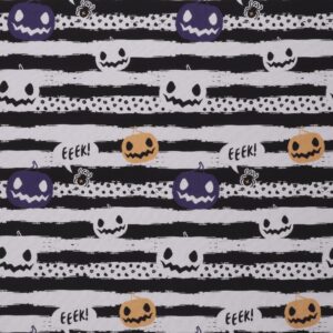 Mook Fabrics Cotton Vintage Pumpkin Stripe, Black Cut by The yard