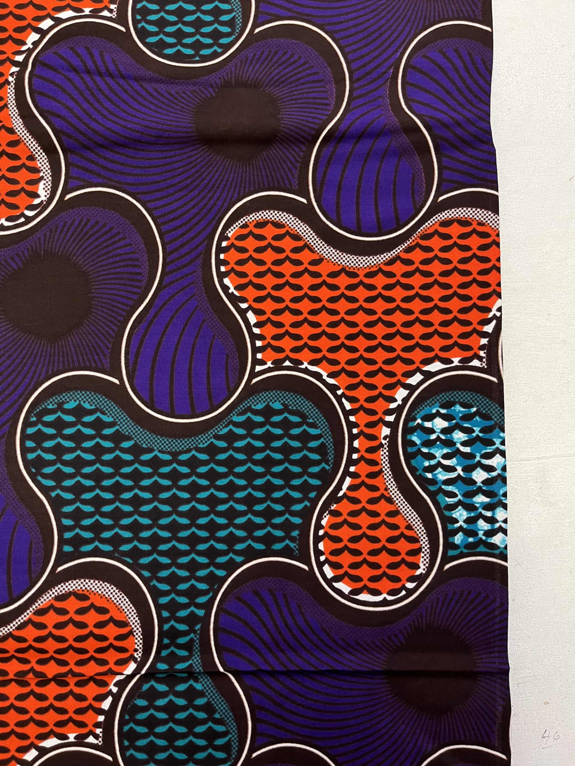 Classical Design African Guaranteed Wax Block Prints Fabric/African Ankara Wrapper Fabric Wax Fabrics /-Sell by 6 Yards-100% Cotton-for Dresses- Purple, Orange, Teal-Green, Burgundy, White,