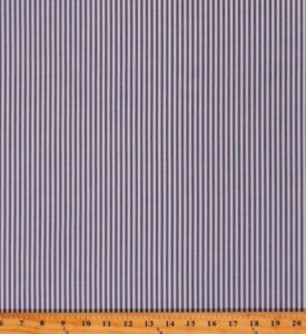 flashphoenix quality sewing fabric – 100% cotton shirting yarn dyed white blue 1/8" stripes fabric size; 36" x 44" inch (by the yard)