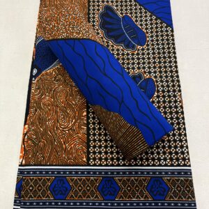 African Guaranteed Wax Block Prints Fabric/African Ankara Wrapper Fabric Wax Fabrics /-Sell by 6 Yards-100% Cotton-for Dresses- Burnt-Orange, Royal-Blue, White,Dark-Blue, Black