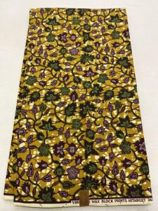 african guaranteed wax block prints fabric/african ankara wrapper fabric wax fabrics /-sell by 6 yards-100% cotton-for dresses-floral design- plum,white, golden-bron, black, green