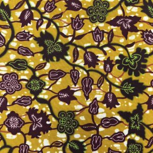 African Guaranteed Wax Block Prints Fabric/African Ankara Wrapper Fabric Wax Fabrics /-Sell by 6 Yards-100% Cotton-for Dresses-Floral Design- Plum,White, Golden-Bron, Black, Green