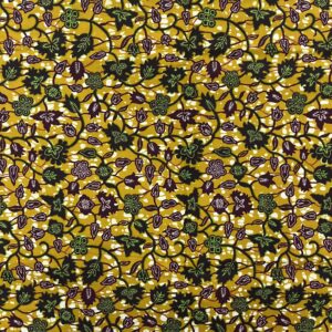 African Guaranteed Wax Block Prints Fabric/African Ankara Wrapper Fabric Wax Fabrics /-Sell by 6 Yards-100% Cotton-for Dresses-Floral Design- Plum,White, Golden-Bron, Black, Green