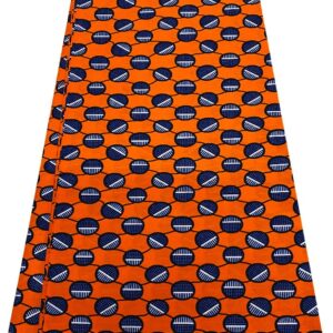 African Guaranteed Wax Block Prints Fabric/African Ankara Wrapper Fabric Wax Fabrics /-Sell by 6 Yards-100% Cotton-for Dresses- Orange, Blue, White, Black