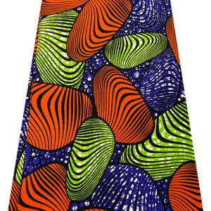 African Ankara Wax Prints Fabrics-Abstract Design- Yellow, Blue, White, Black, Sell by 6 Yards- 100% Cotton-for Men and Women