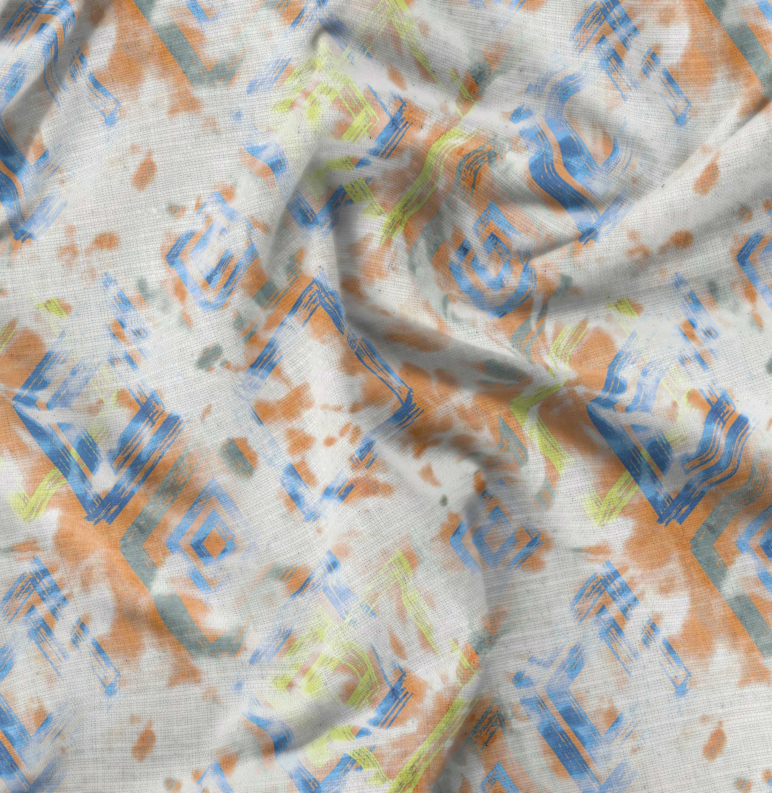 Soimoi Floral Print, Cotton Cambric, Quilting Fabric Sold by The Yard 42 Inch Wide, Medium Weight Cotton Fabric, Sewing Supplies,White & Orange